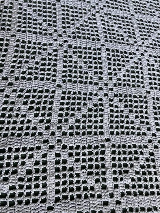 Handmade crocheted cotton bedspread