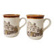 Set of 2 vintage mugs "Old English Cottage" - Staffordshire