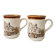 Set of 2 vintage mugs "Old English Cottage" - Staffordshire