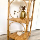 Rattan corner shelf
