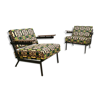 2 fauteuils vintage design hollandais du milieu du siècle 'motifs géométriques'