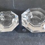 Paire de cendrier diamant en cristal