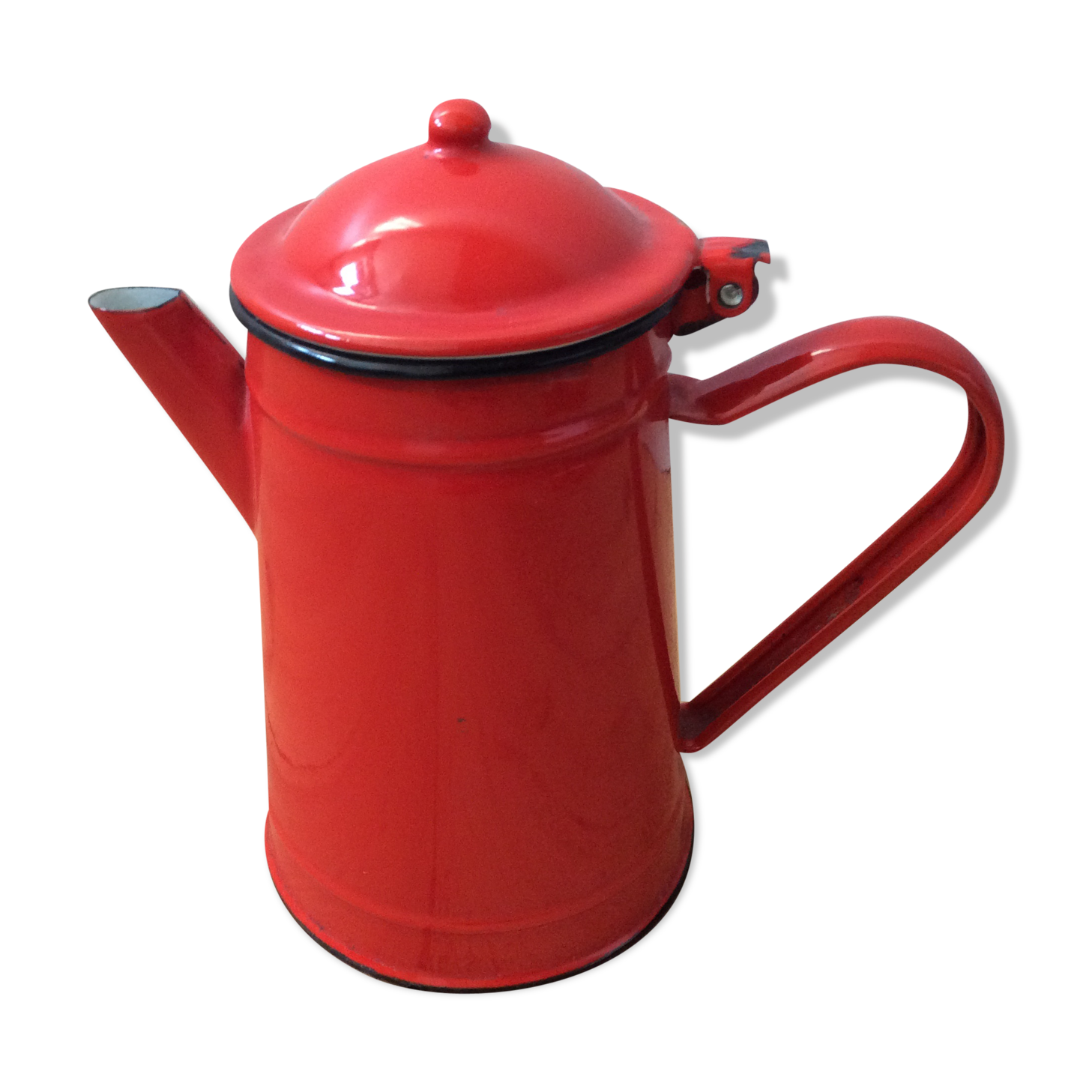 Cafetière émaillée rouge