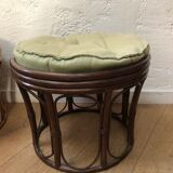 Vintage rattan pouf