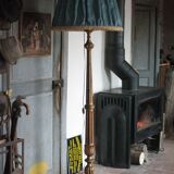 Florentine gilded wood floor lamp, floor lamp with lampshade