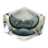 Ashtray Sommerso Murano faceted grey