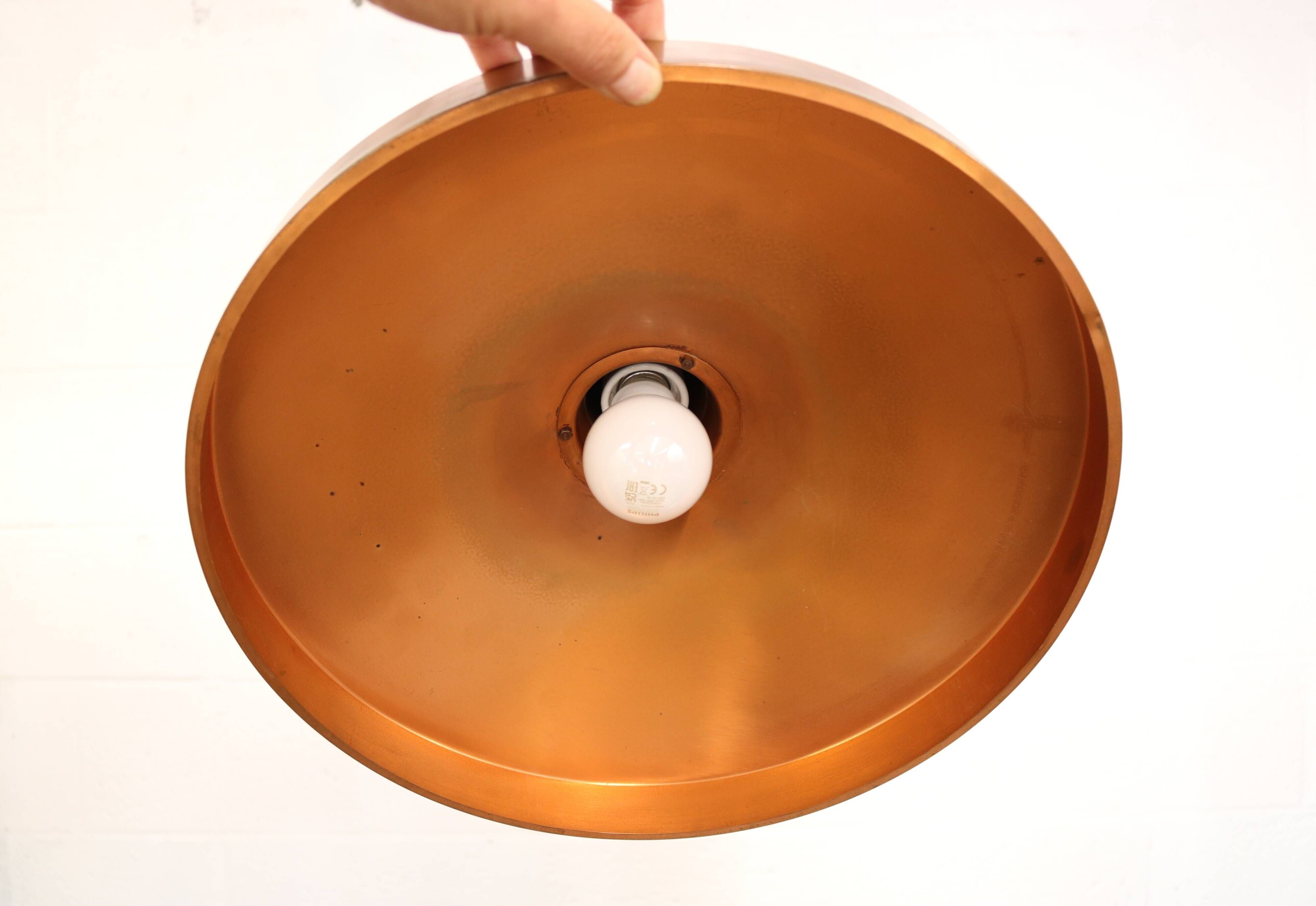 Vintage Copper Pendant Lamp: 1960s Scandinavian Design