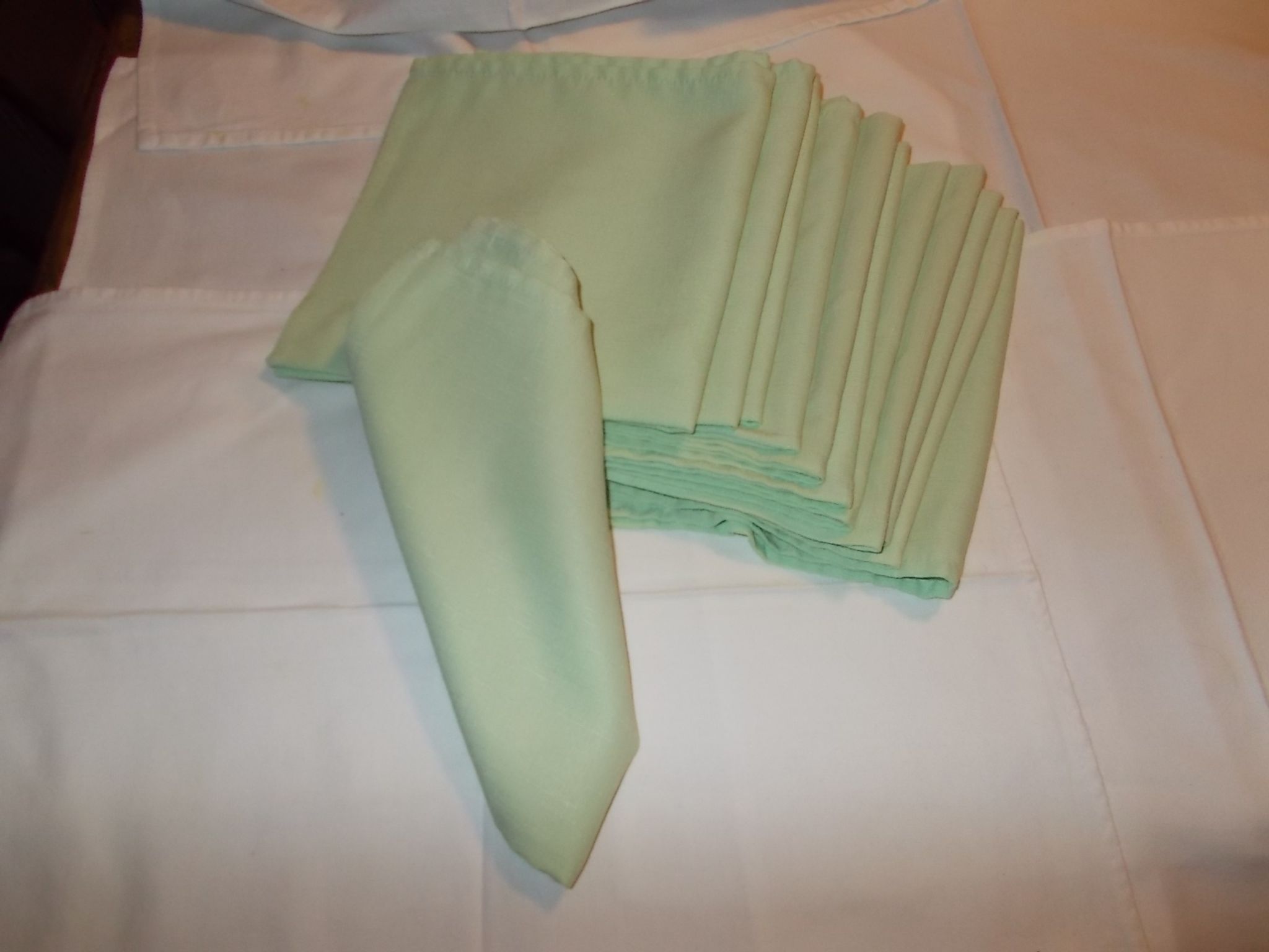 Lot de 12 serviettes de table verte