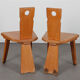 Paire de chaises vintage en bois vers 1960