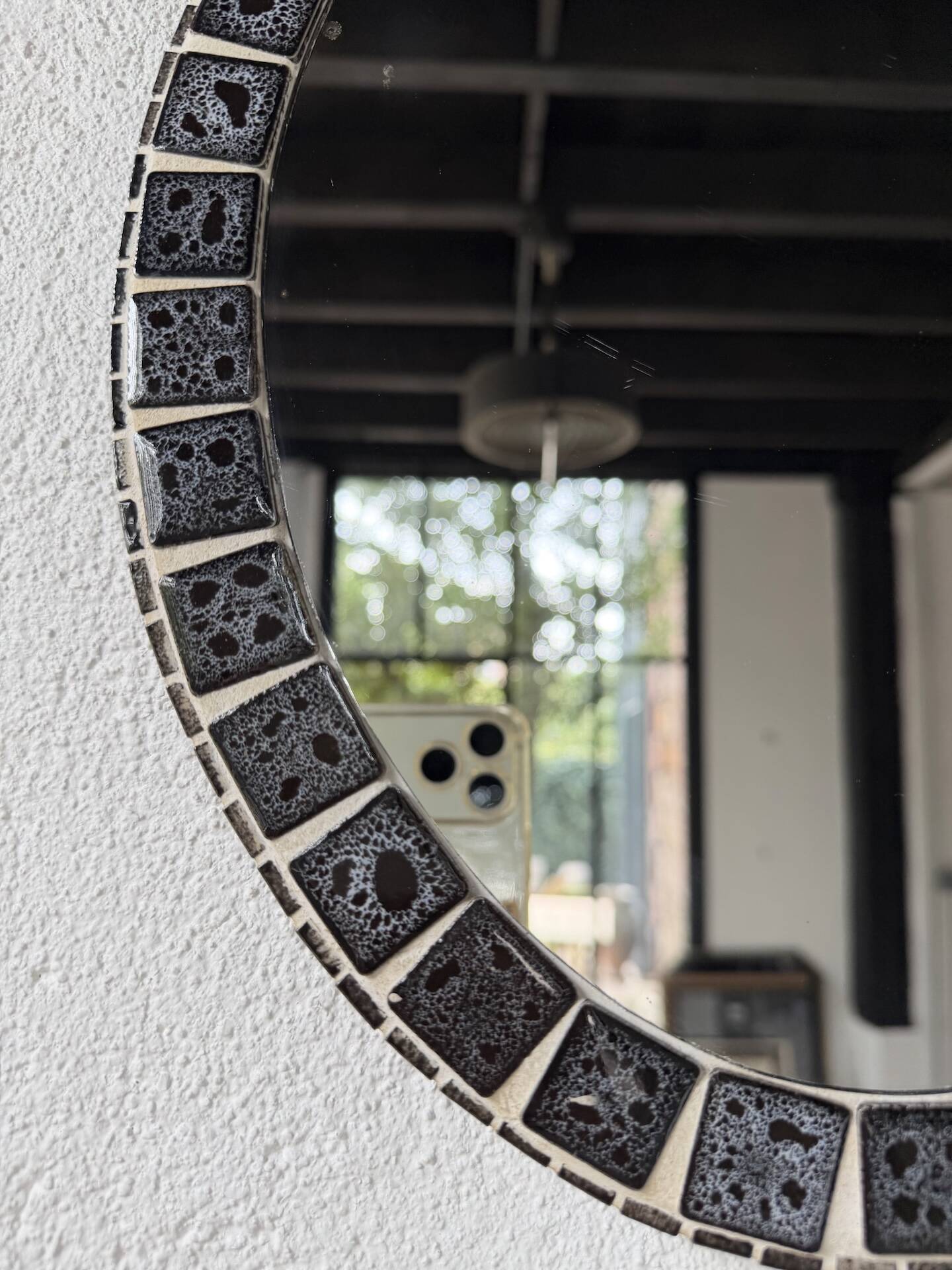 Oval ceramic mosaic mirror from the 50s/60s.