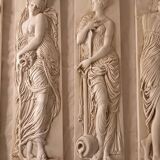 Set of 4 bas-reliefs, nymphs of the Fountain of the Innocents, after Jean Goujon