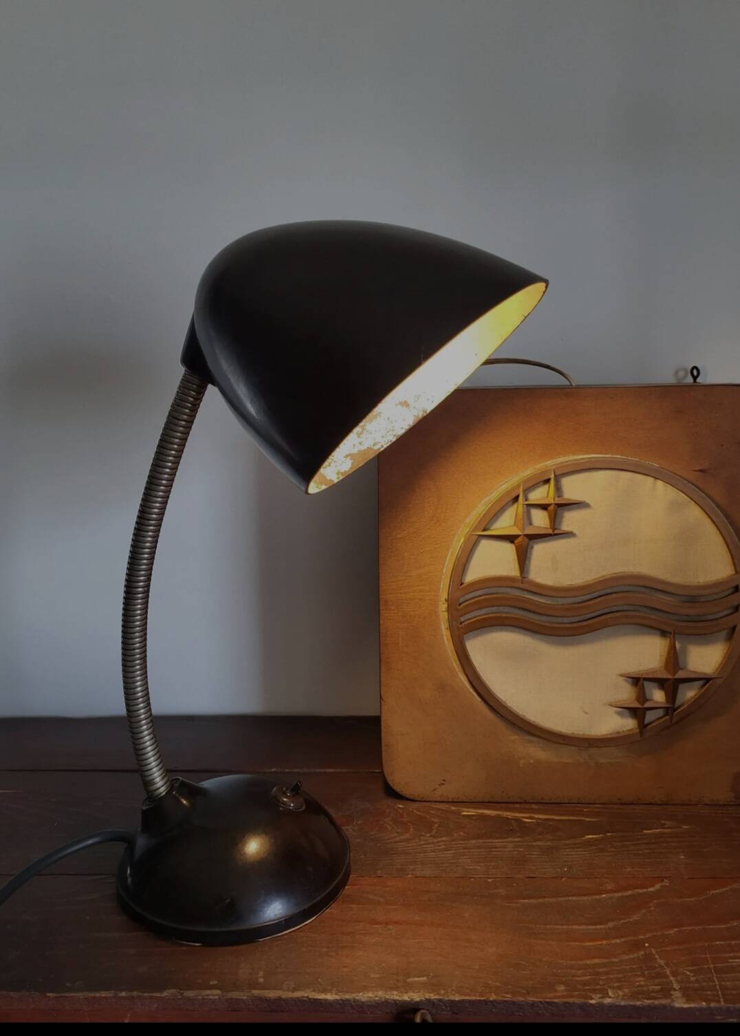 Industriële bureaulamp in bakeliet, E. K. Cole, jaren 30, Tsjechië.