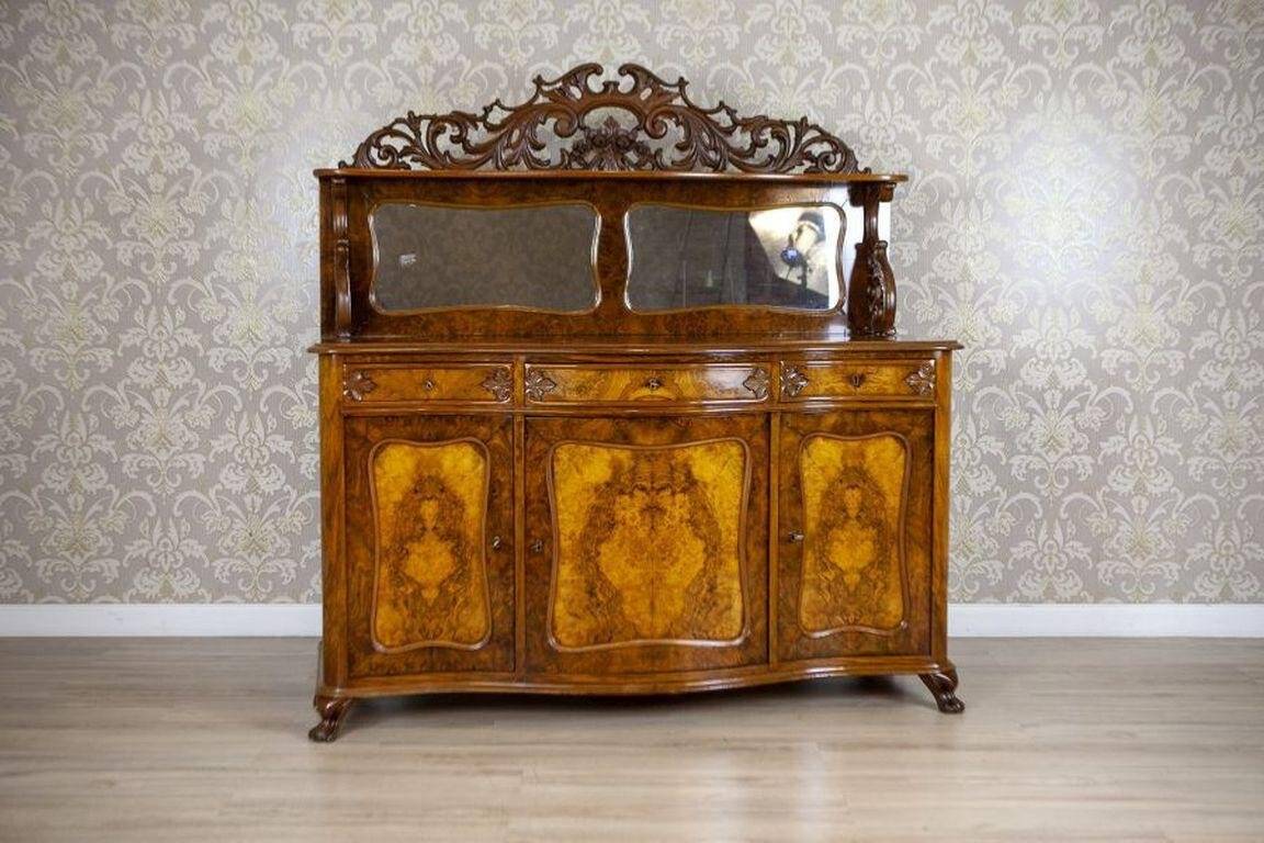 Rococo Revival Sideboard in Walnut and Veneer, 1850