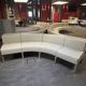 Banquette modulaire courbe Bene cuir crème – 24 modules – Autriche 2008