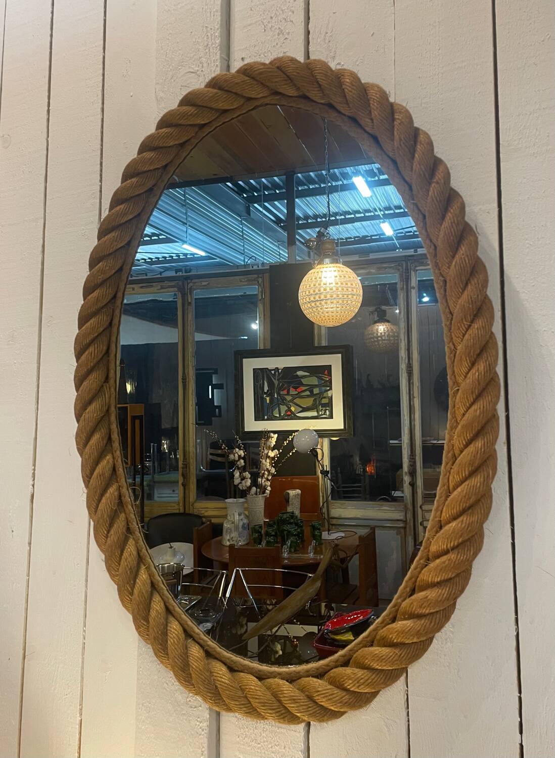 Large rope mirror