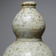 Petite gourde double à saké céramique japonaise d'Iga vintage/ancienne collection