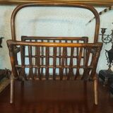 Old rattan magazine holder