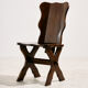 Brutalist oak dining set, set of 7.