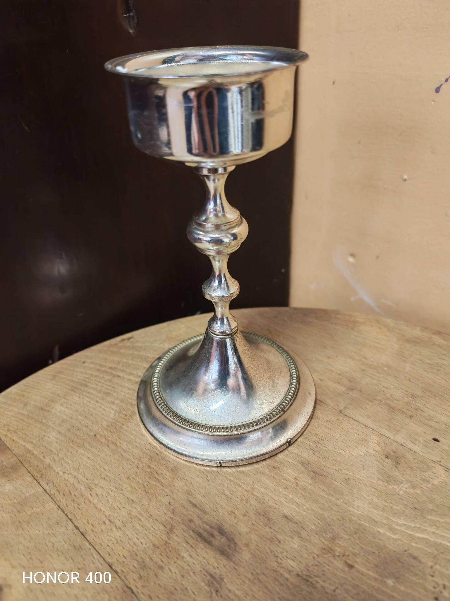 Vintage silver-plated metal candlestick
