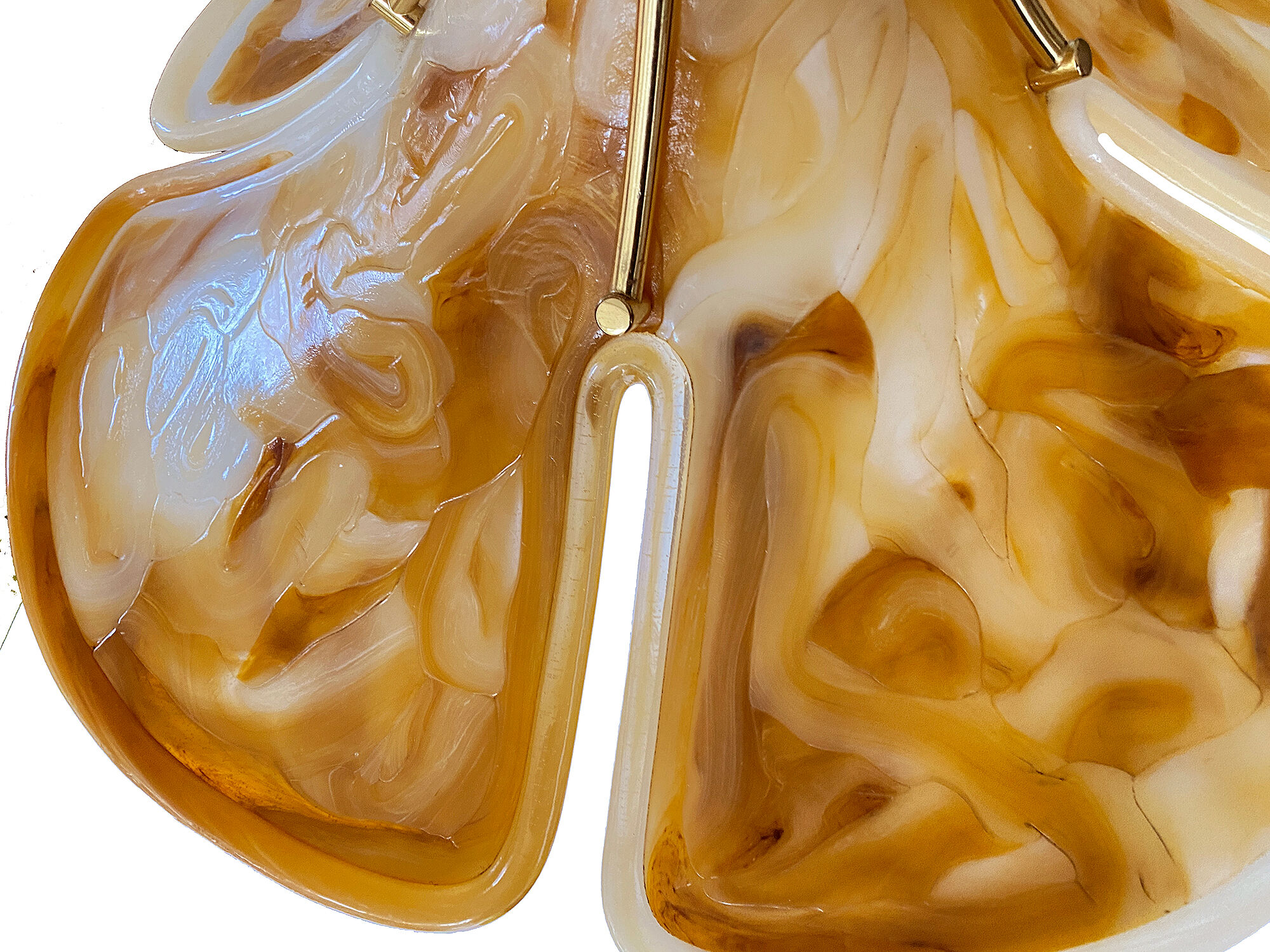 Vintage XXL Space Age pendant lamp, Plexiglas & Brass, 70s