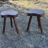 Pair of vintage shepherd stools in solid oak
