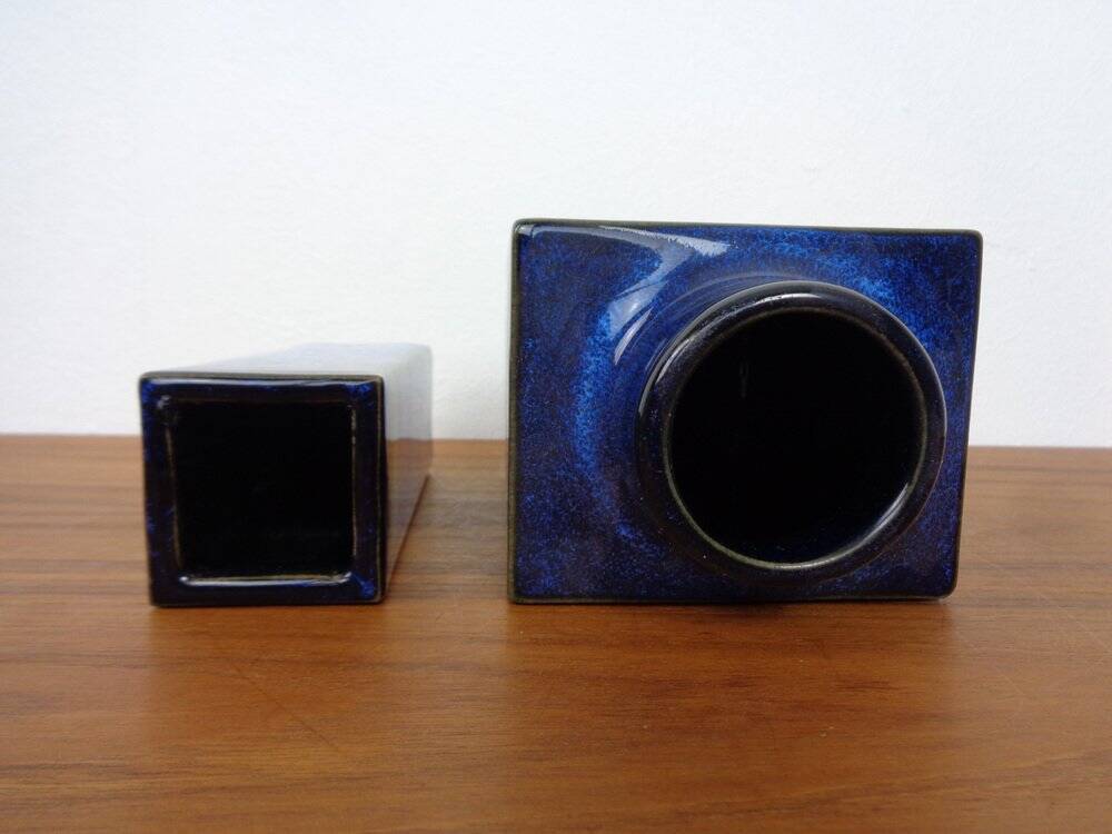 Blue Japanese ceramic vases, 1960s, set of 2