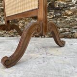 Wooden and embroidered fabric fireplace screen 94X62