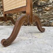 Ecran de cheminée en bois et tissu brodé 94X62
