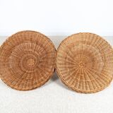 Pair of wicker "basket" armchairs