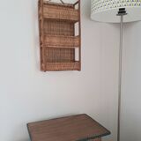 Rattan and wicker wall shelf