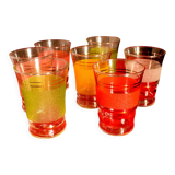 Set of 7 vintage granita and gilded glasses