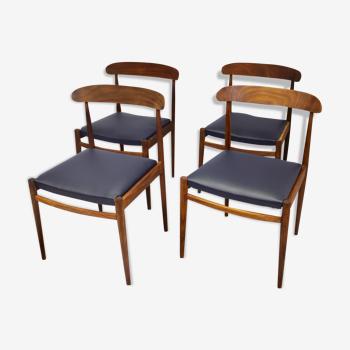 Lot de 4 chaises scandinaves 1960