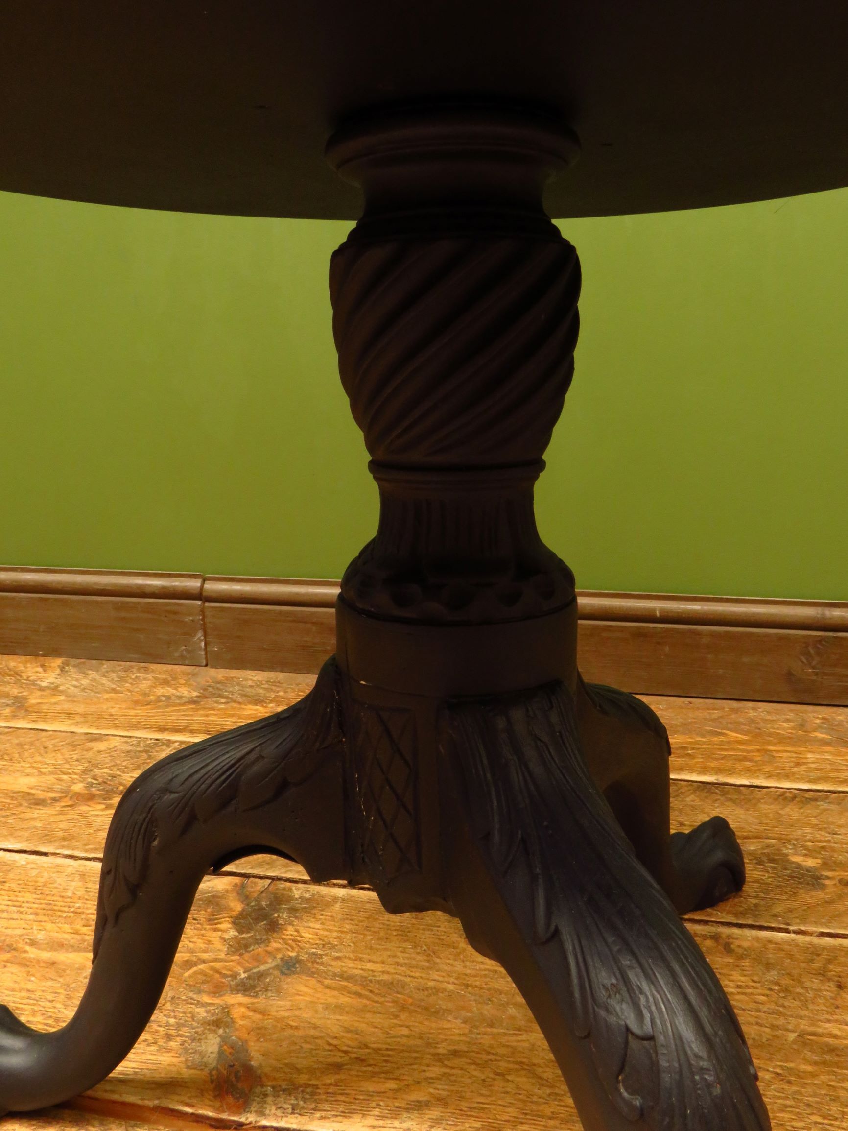 Antique black painted tiered stand