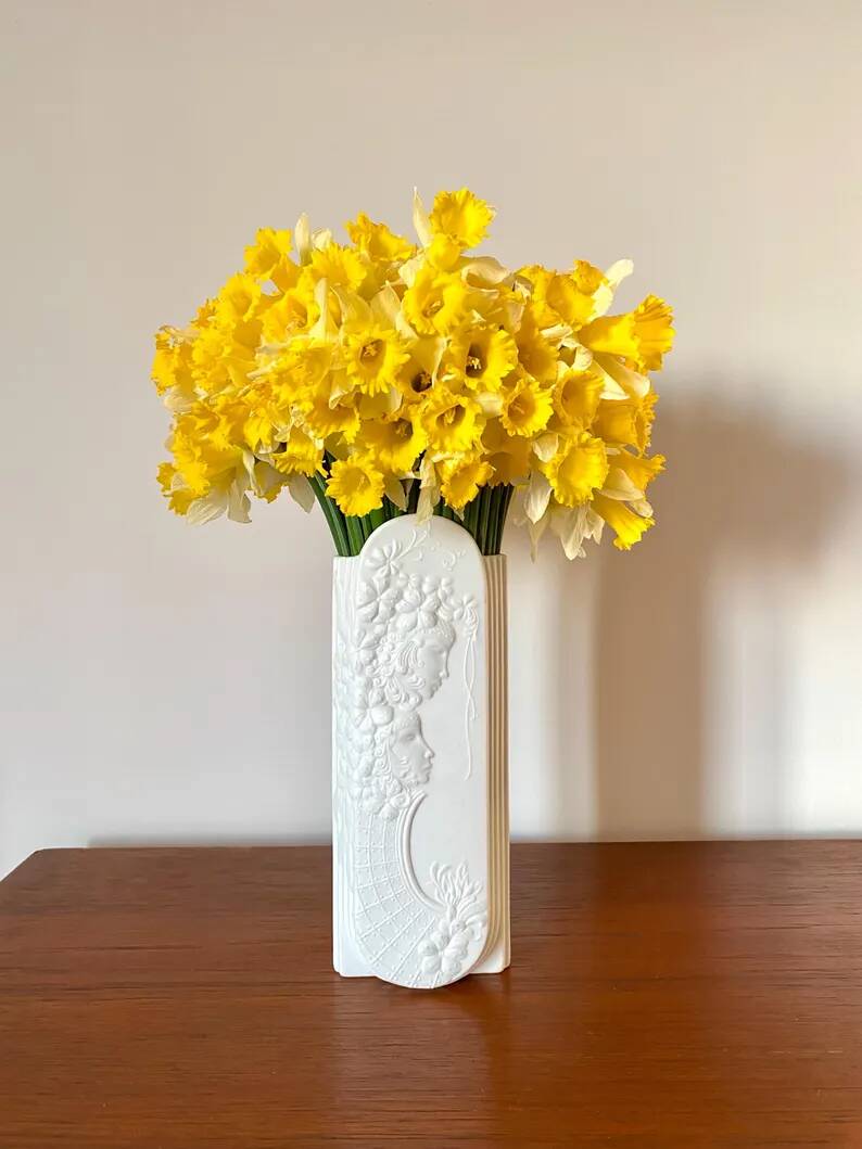 White porcelain vase by Manfred Frey for Kaiser, Germany 1960s