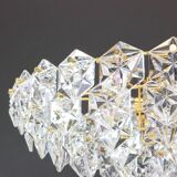 Superb large chandelier, brass and crystal glass by Kinkeldey, Germany, 1970s.