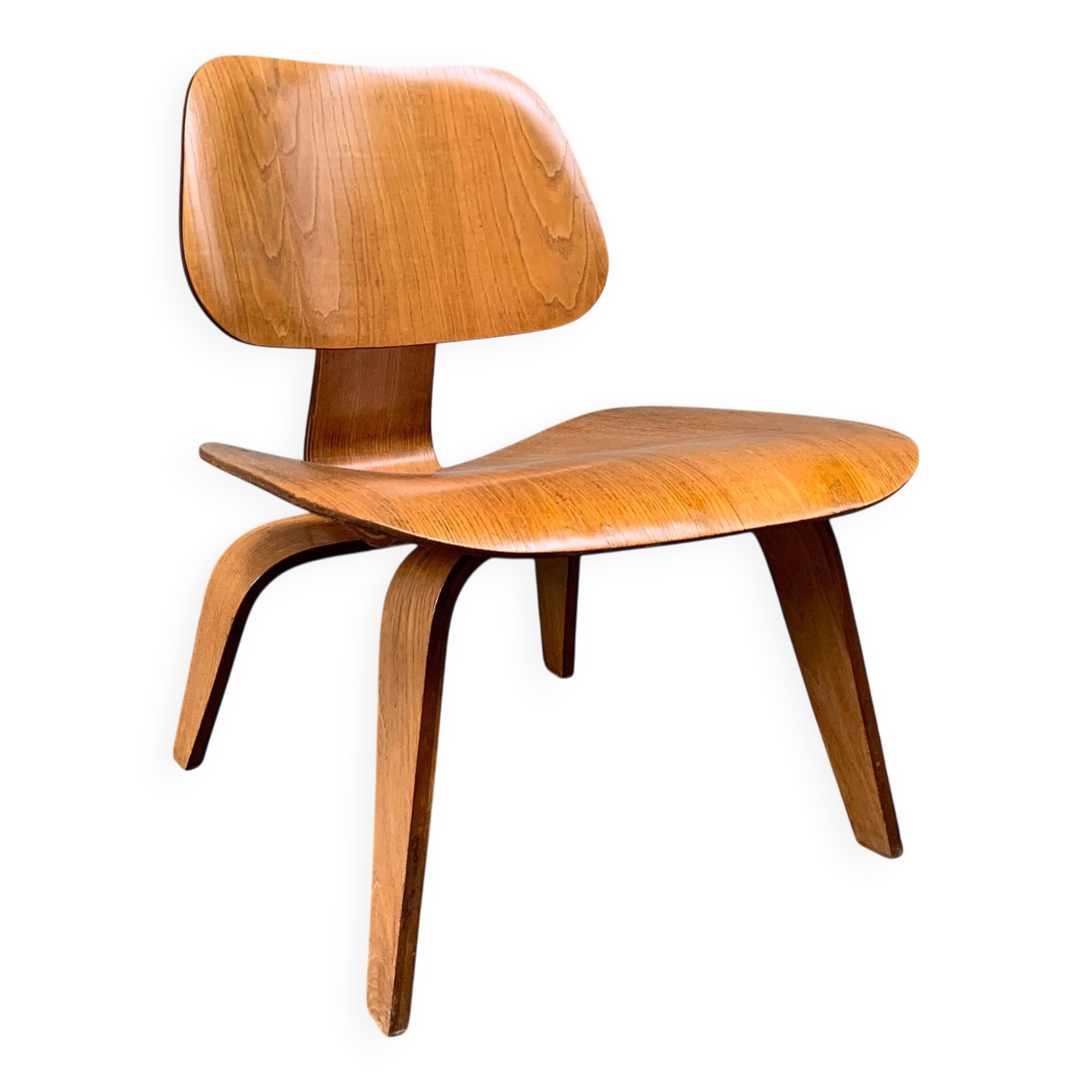 LCW Lounge Chair in ash wood, designed by Eames for Evans/Herman Miller, 1950s