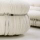 Mid-Century Modern Tobia Scarpa White Bouclé Wool Soriana Italian Sofa, 196