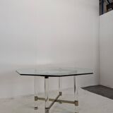 Brass and acrylic glass table by Sandro Petti for Metalarte, 1970