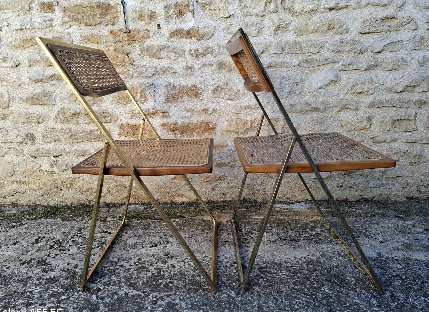 Italian cane folding chairs