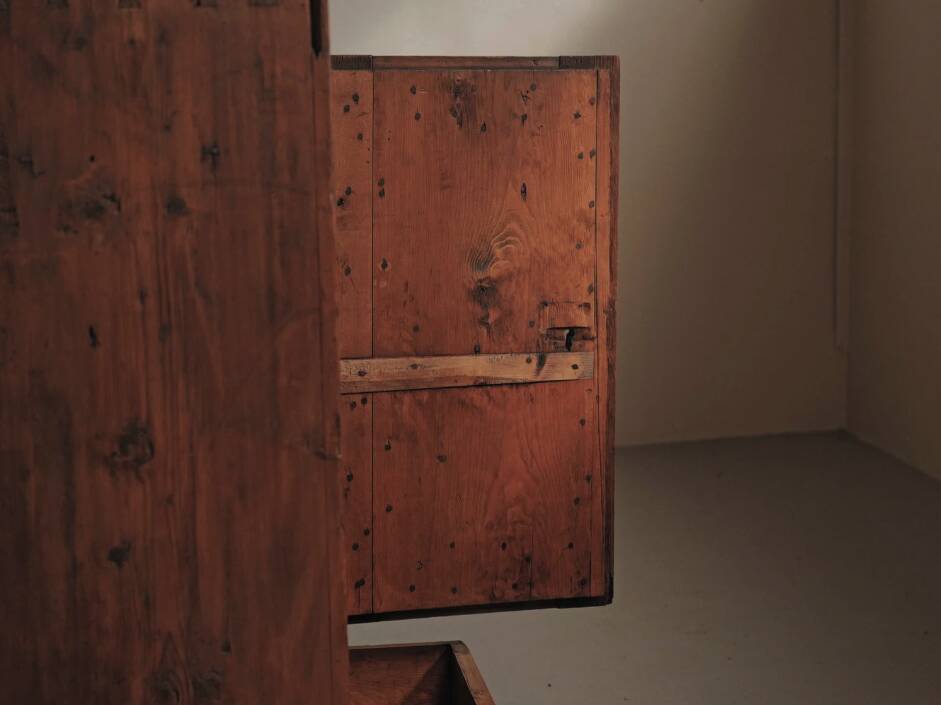 Mountain furniture in pine and larch, Folk art, Savoie, 19th century
