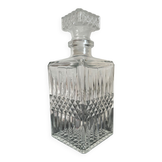Chiseled glass whiskey decanter