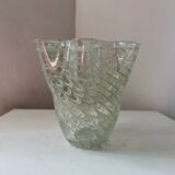 Filigree handkerchief-shaped glass vase with corolla neck