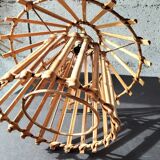 Vintage rattan pendant – France, 1970s – in the style of Louis