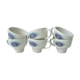 Set of 6 cups peacock feathers