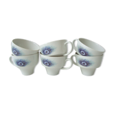 Set de 6 tasses plumes de paon