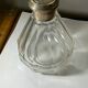Antique crystal bottle with art deco hallmarked silver neck with facets