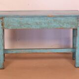 Former Burmese teak bench original blue patina