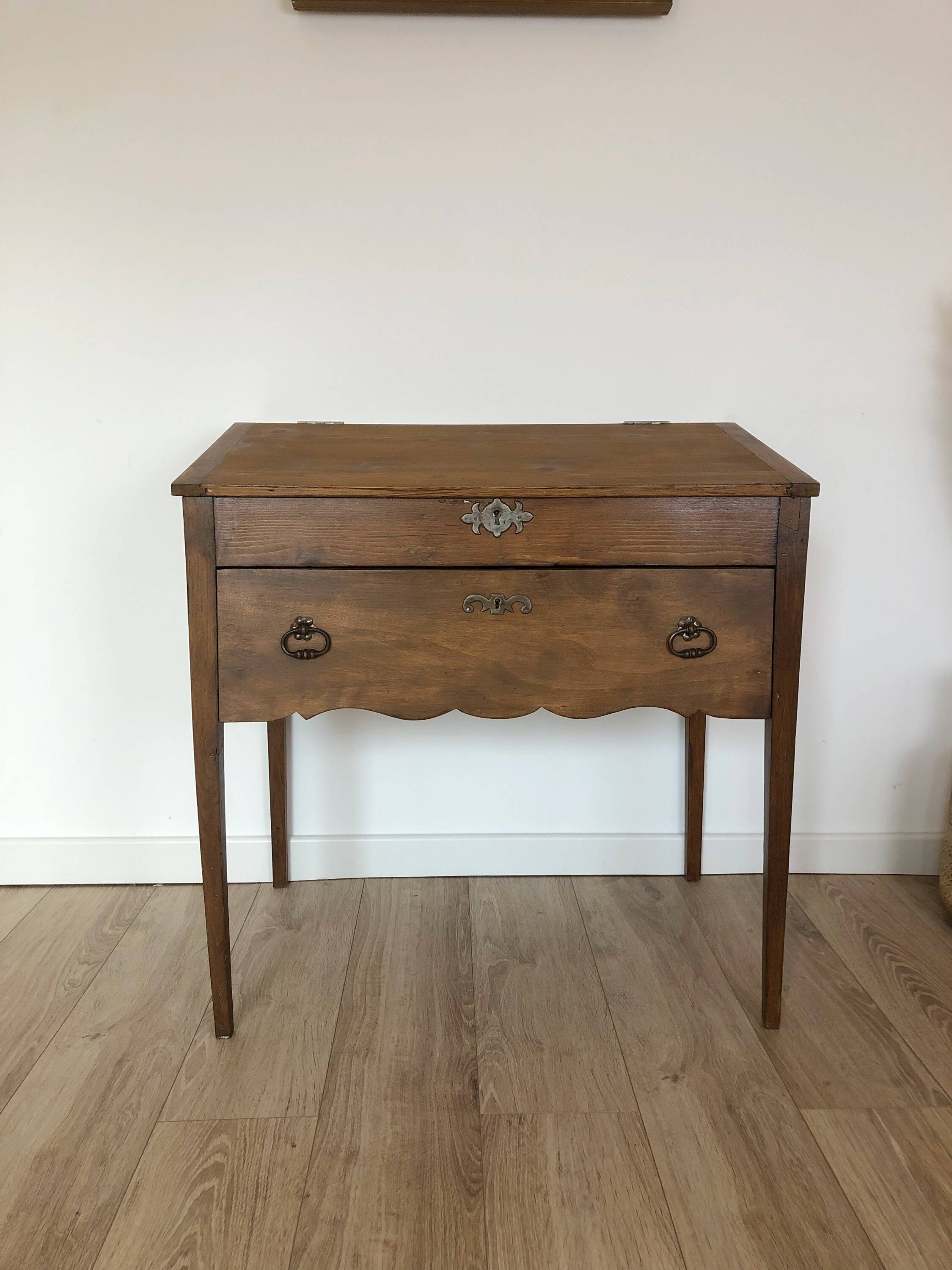 Vintage solid pine desk / writing desk