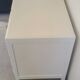 Bureau ancien Art Déco blanc bois massif boutons boules métal vintage