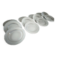 12 deep plates in porcelain with double gold trim.